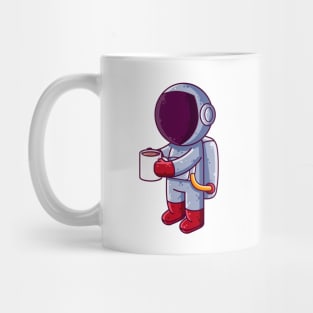 Cute Astronaut Drinking Coffee Cartoon Mug